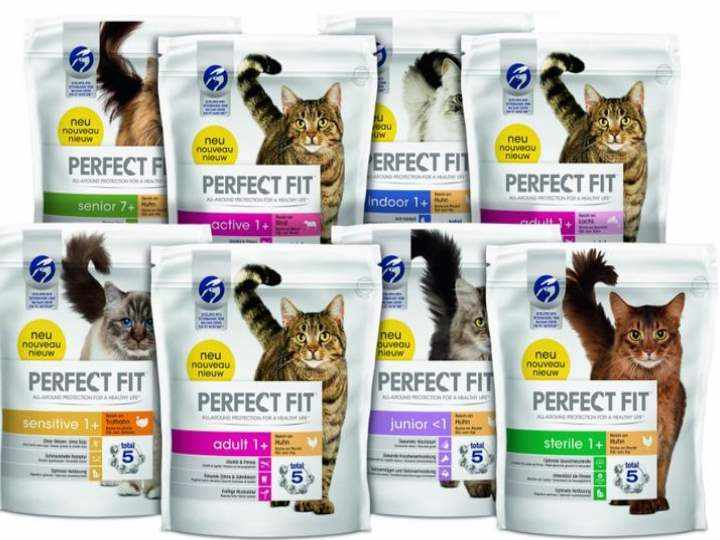 8 пакетов корма Перфект Фит для кошек