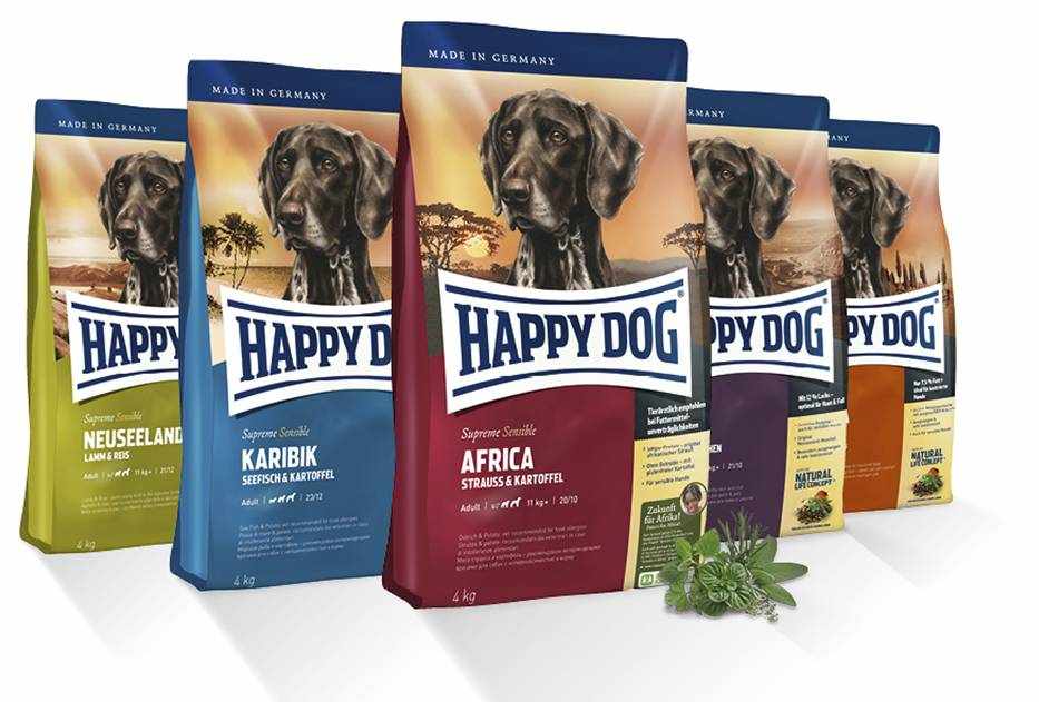 Среди собаководов положительные отзывы собирают корма Happy Dog